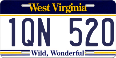 WV license plate 1QN520