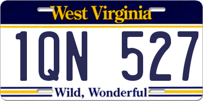 WV license plate 1QN527
