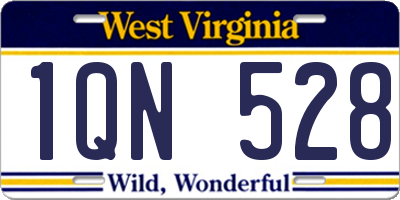 WV license plate 1QN528