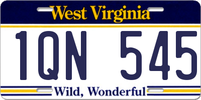 WV license plate 1QN545