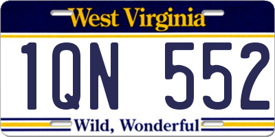 WV license plate 1QN552
