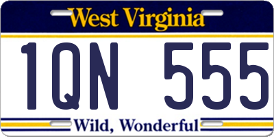 WV license plate 1QN555