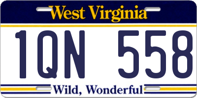 WV license plate 1QN558