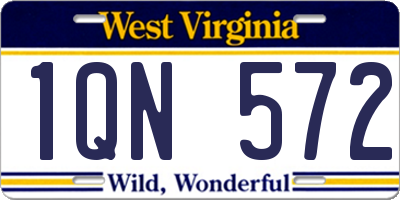 WV license plate 1QN572