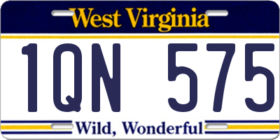 WV license plate 1QN575