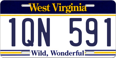 WV license plate 1QN591