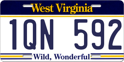 WV license plate 1QN592