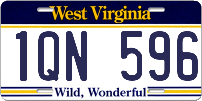 WV license plate 1QN596