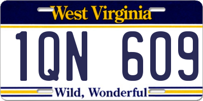WV license plate 1QN609