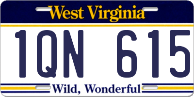WV license plate 1QN615