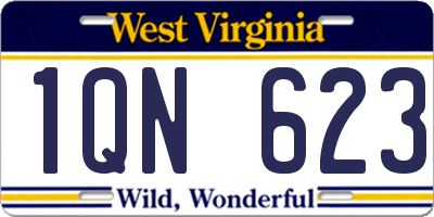 WV license plate 1QN623