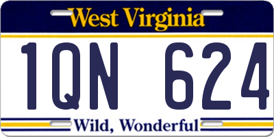 WV license plate 1QN624
