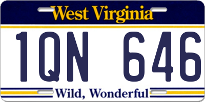 WV license plate 1QN646