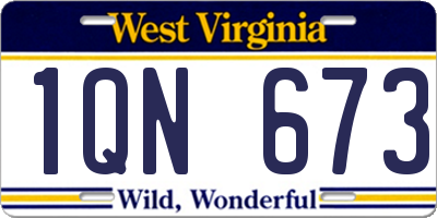 WV license plate 1QN673