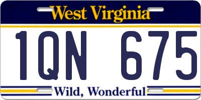 WV license plate 1QN675