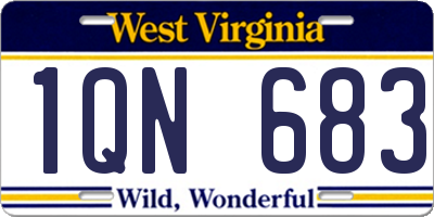 WV license plate 1QN683