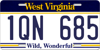 WV license plate 1QN685