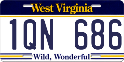 WV license plate 1QN686