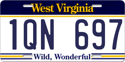 WV license plate 1QN697