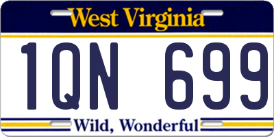 WV license plate 1QN699
