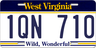 WV license plate 1QN710