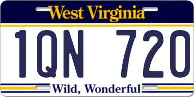 WV license plate 1QN720