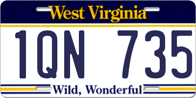 WV license plate 1QN735