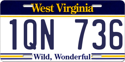 WV license plate 1QN736