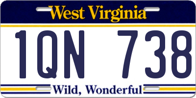 WV license plate 1QN738