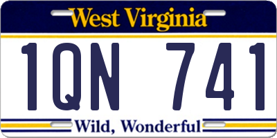 WV license plate 1QN741
