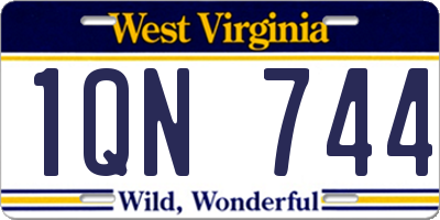 WV license plate 1QN744