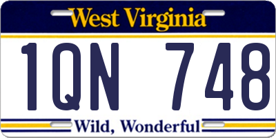WV license plate 1QN748
