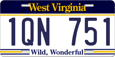WV license plate 1QN751