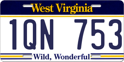 WV license plate 1QN753