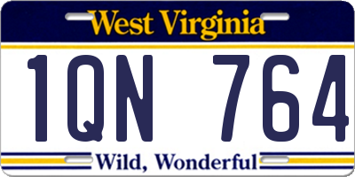 WV license plate 1QN764