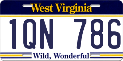WV license plate 1QN786
