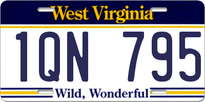WV license plate 1QN795