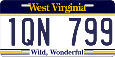 WV license plate 1QN799