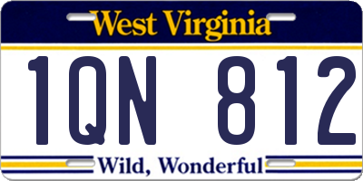 WV license plate 1QN812