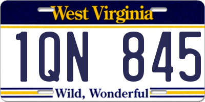 WV license plate 1QN845