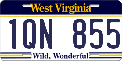 WV license plate 1QN855