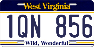 WV license plate 1QN856