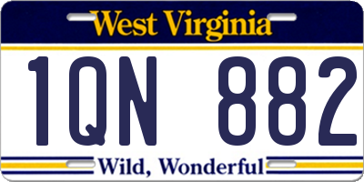 WV license plate 1QN882