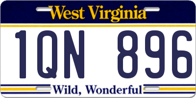 WV license plate 1QN896