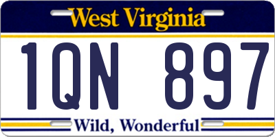 WV license plate 1QN897
