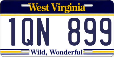 WV license plate 1QN899