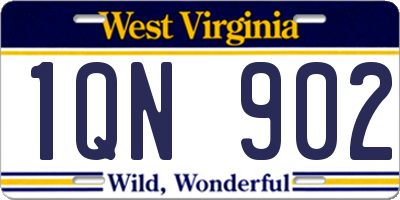 WV license plate 1QN902