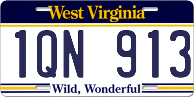 WV license plate 1QN913