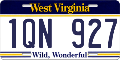 WV license plate 1QN927