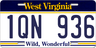 WV license plate 1QN936